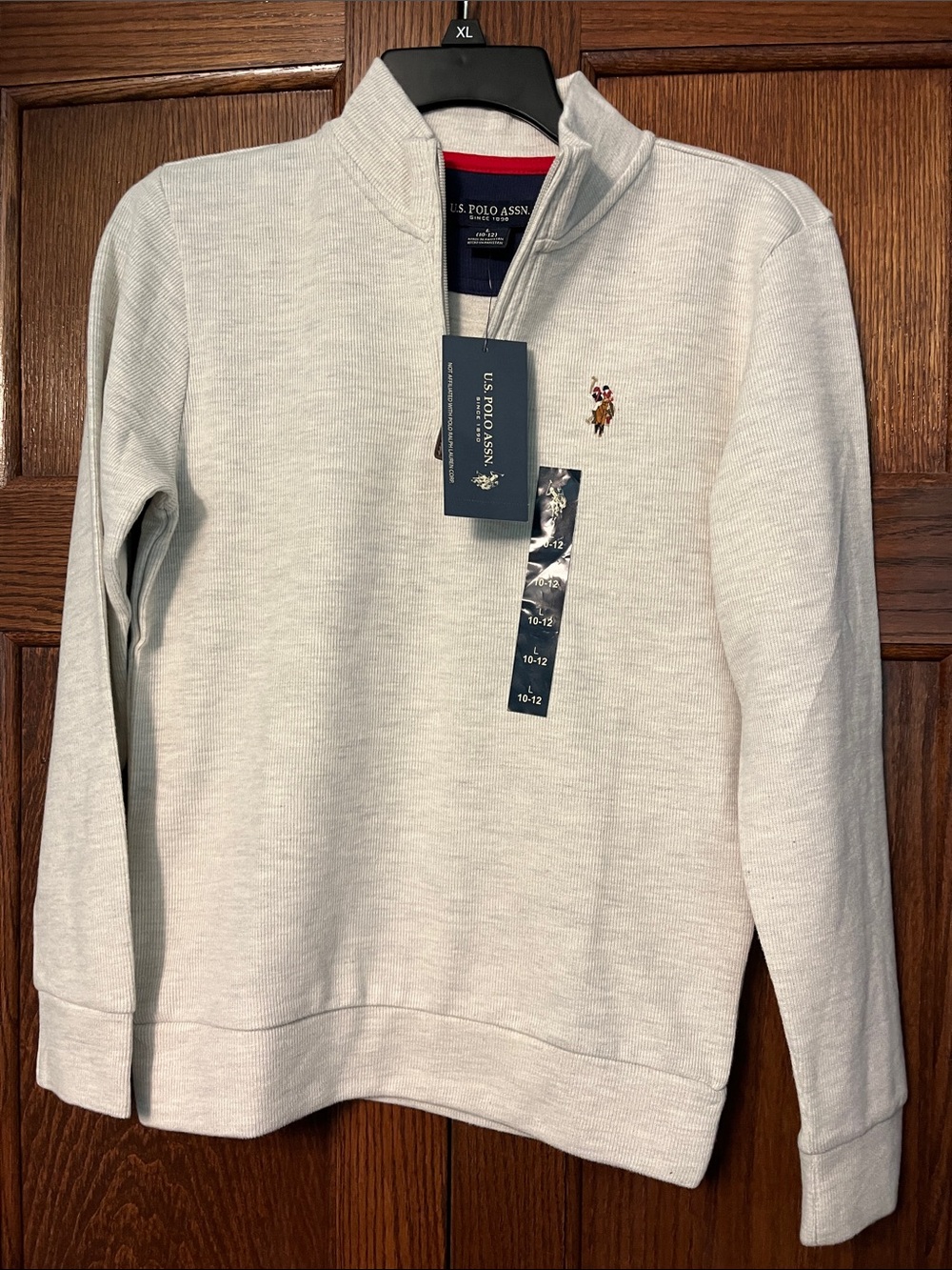 U.S. Polo Assn. Men's Light Gray Zip-Neck Sweater